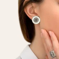 Farah clip-on earrings - silver