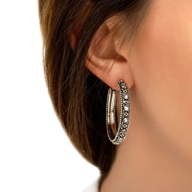 Farah hoop earrings - silver