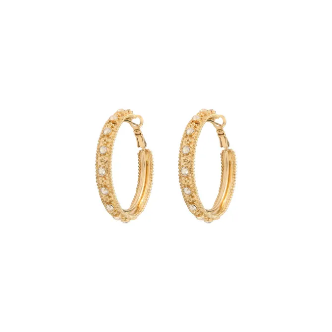 Farah Large Pierced Stud Earrings - Gold