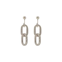 Farah pierced stud drop earrings - silver
