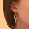 Farah pierced stud earrings - gold
