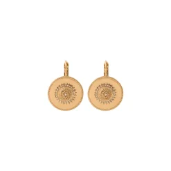 Farah round sleeper earrings - gold