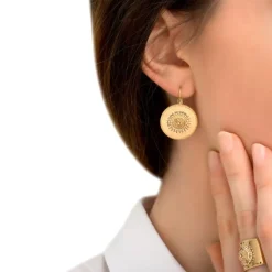Farah round sleeper earrings - gold