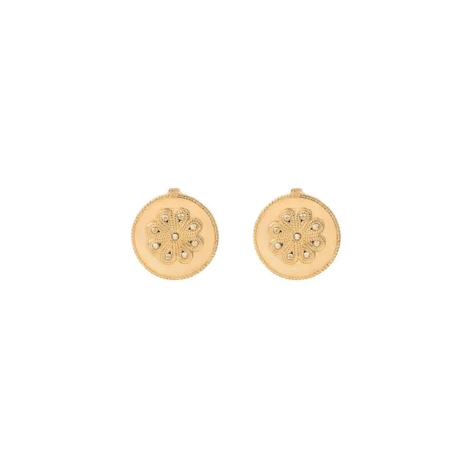 Farah thin clip-on earrings - gold
