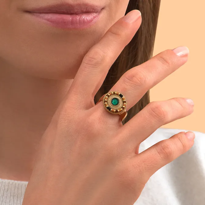 Fujita adjustable thin ring - green