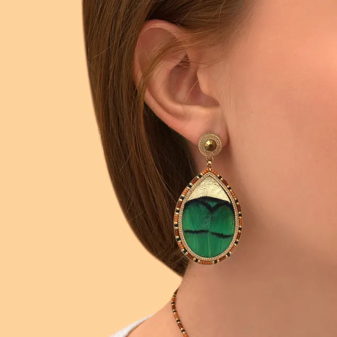 Fujita clip-on earrings - green