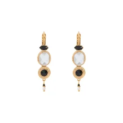 Fujita dangling sleeper earrings - white