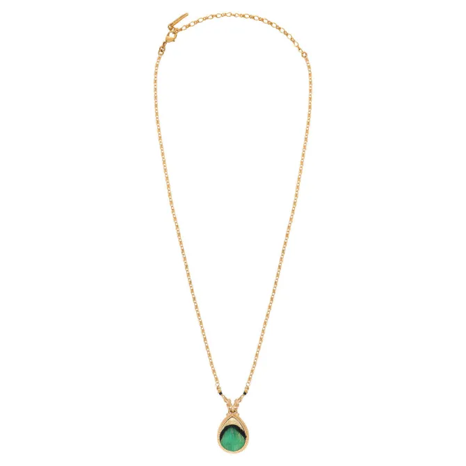 Fujita pendant chain necklace - green