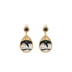 Fujita pierced stud earrings - white