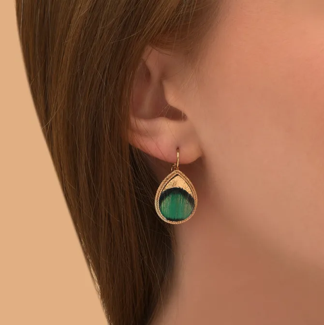 Fujita sleeper earrings - green