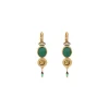 Fujita thin sleeper earrings - green