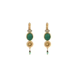 Fujita thin sleeper earrings - green