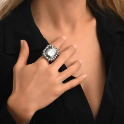 Gilda adjustable ring – silver