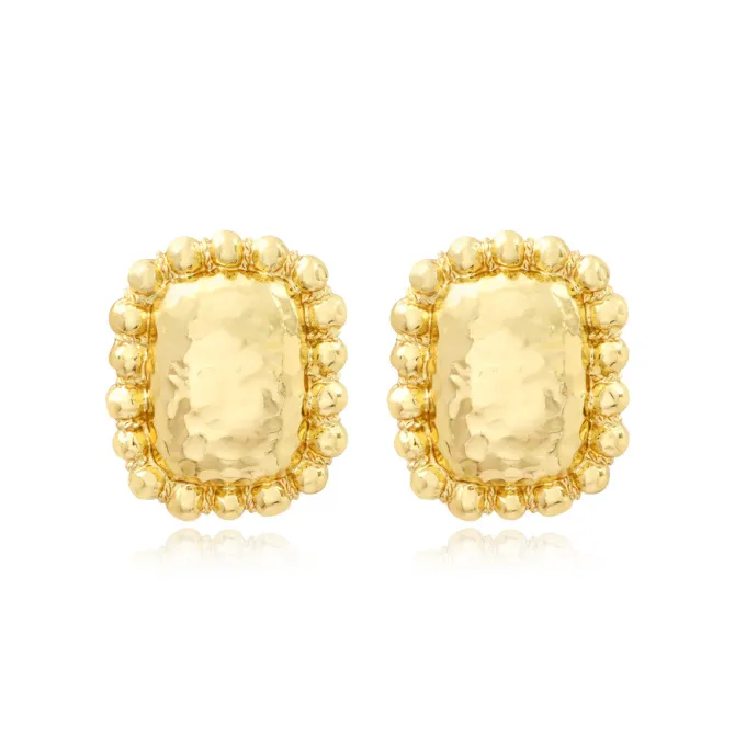 Gilda clip-on drop earrings – gold