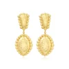 Gilda round clip-on drop earrings – gold