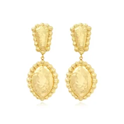 Gilda round clip-on drop earrings – gold