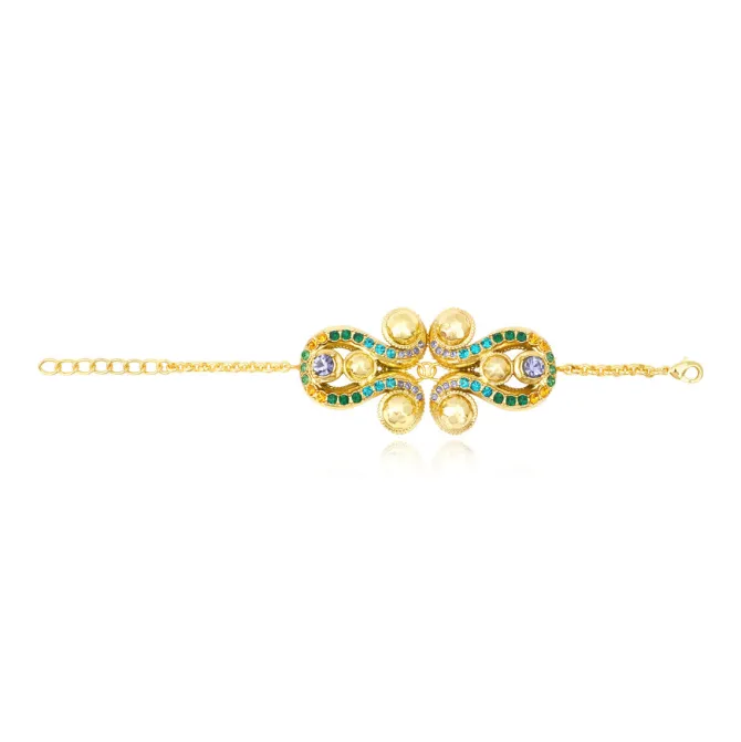 Gloria Adjustable Chain Bracelet - Green