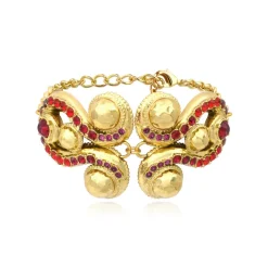 Gloria Adjustable Chain Bracelet - Red