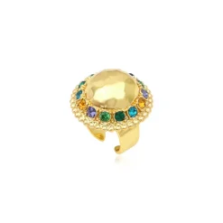 Gloria adjustable medium ring - green
