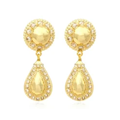 Gloria clip-on drop earrings - gold