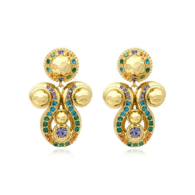 Gloria clip-on earrings - green