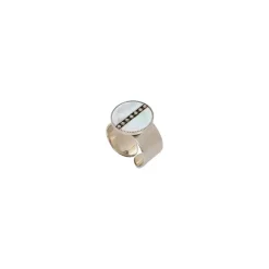 Hawaii Adjustable Round Thin Ring - White Mother of Pearl