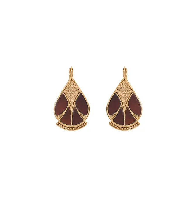 Hawaiian sleeper earrings - black
