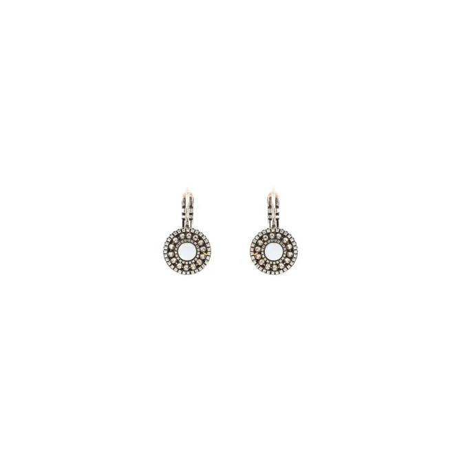 Hawaiian thin sleeper earrings - white mother-of-pearl