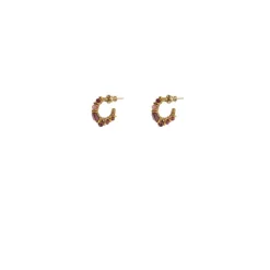 Iancura fine hoop earrings - garnet