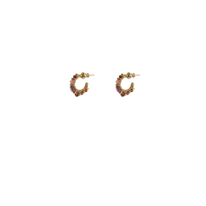 Iancura fine hoop earrings - garnet