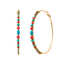 Iancura hoop earrings - turquoise carnelian