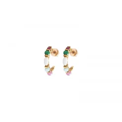 Iancura mini hoop earrings - green garnet