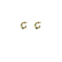Iancura thin hoop earrings - green