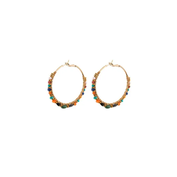 Iancura wide hoop earrings - multicoloured