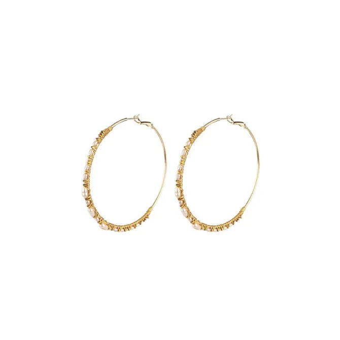 Iancura wide hoop earrings - pearl