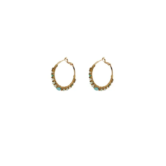 Iancura wide hoop earrings - turquoise