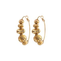Inti pearl hoop earrings - gold-plated