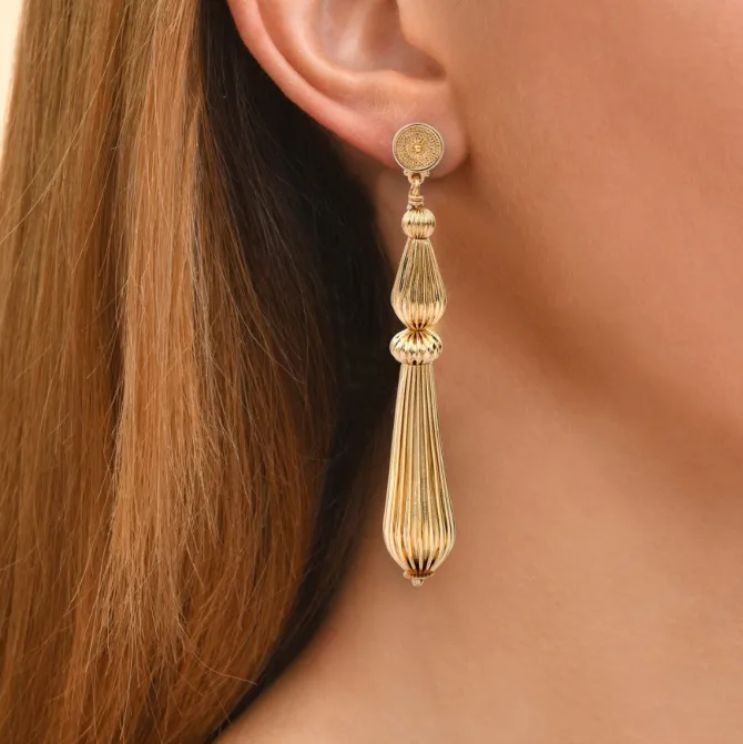 Inti pierced stud earrings - gold