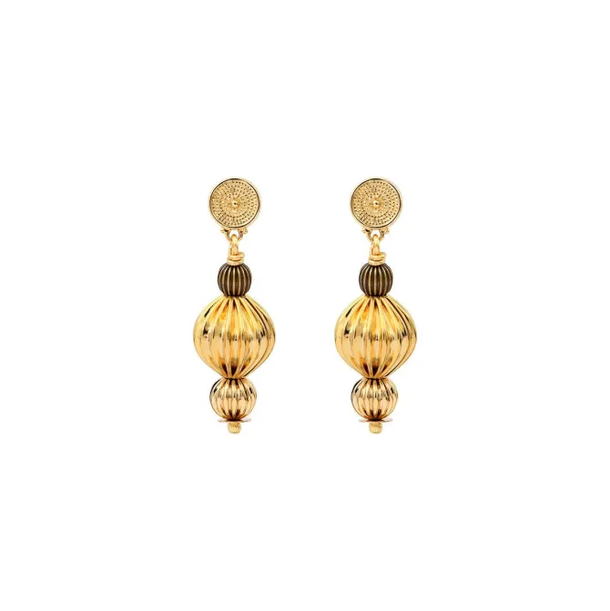 Inti pierced stud earrings - gold