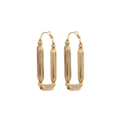 Inti rectangular hoop earrings - gold