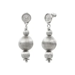 Inti thin pierced stud earrings - silver