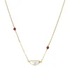 Lhasa pendant necklace - garnet and mother-of-pearl