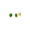 Lhasa pierced stud earrings in gold-tone metal and mother-of-pearl - green