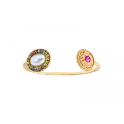 Louise adjustable bangle bracelet - white