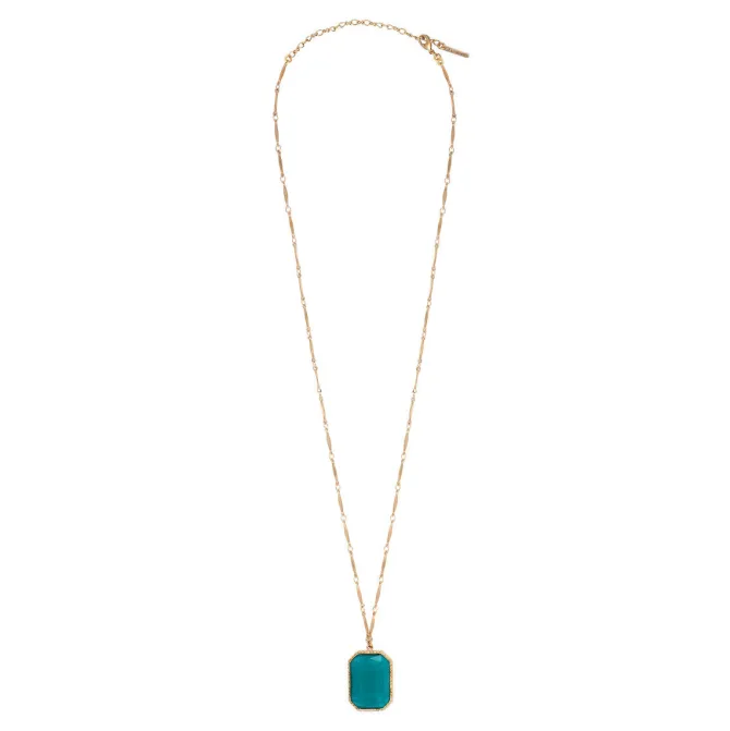 Louise Adjustable Long Necklace - Green