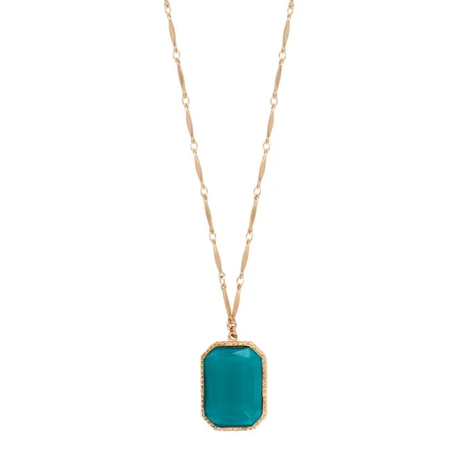 Louise Adjustable Long Necklace - Green