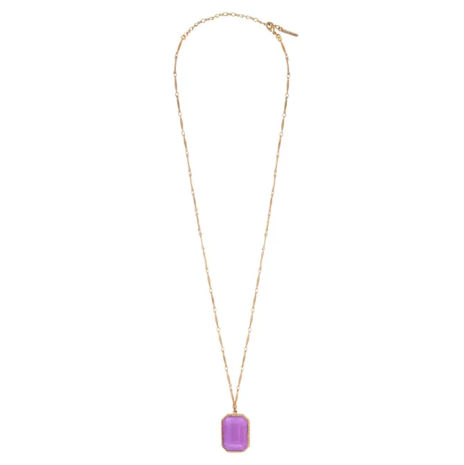 Louise Adjustable Long Necklace - Mauve