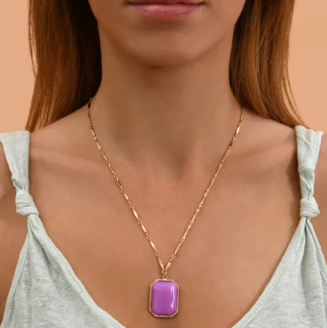 Louise Adjustable Long Necklace - Mauve