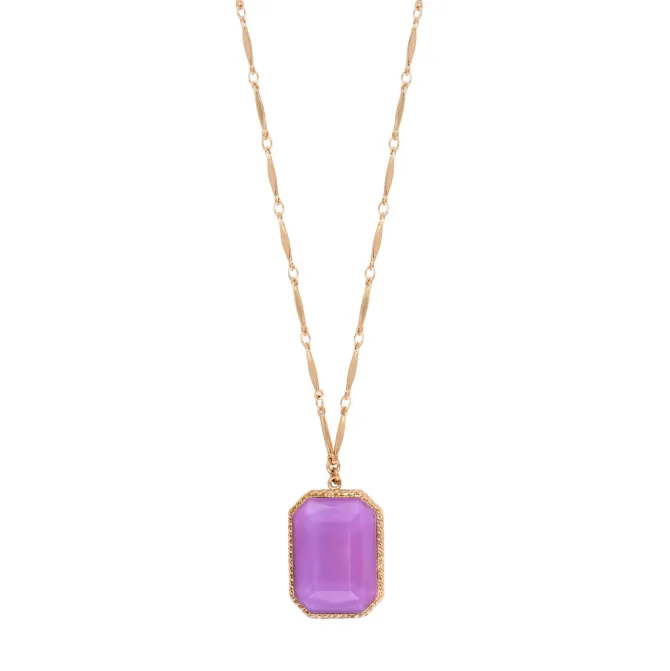 Louise Adjustable Long Necklace - Mauve