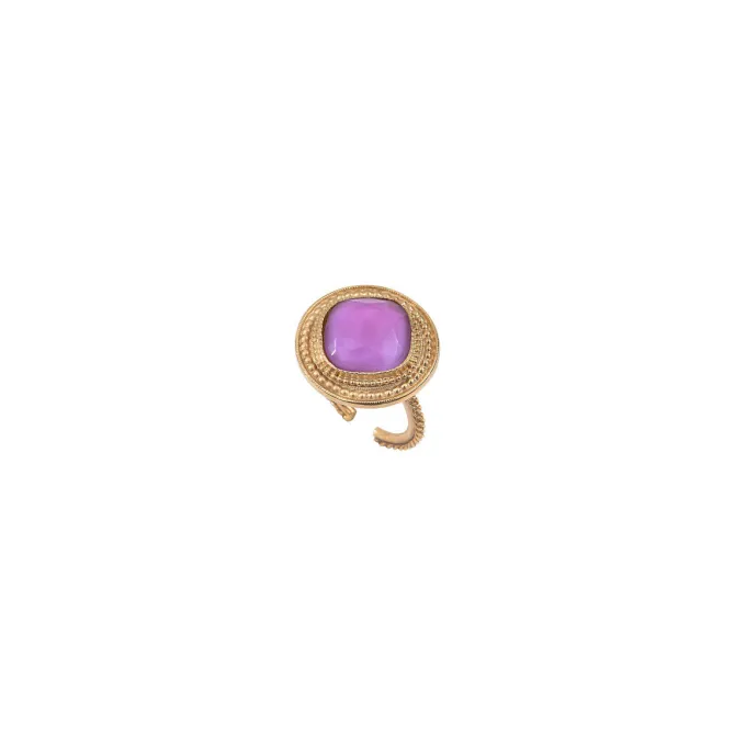 Louise adjustable ring - purple